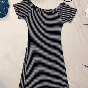 Long black and white stripped dress size Small